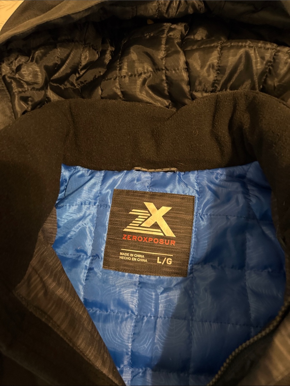 ZeroXposur Kids Black Puffer Jacket with Blue Quilted Lining